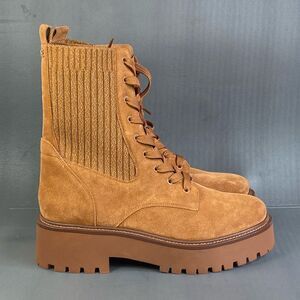 SAM EDELMAN EVINA FRONTIER BROWN Platform Combat boots women size  10